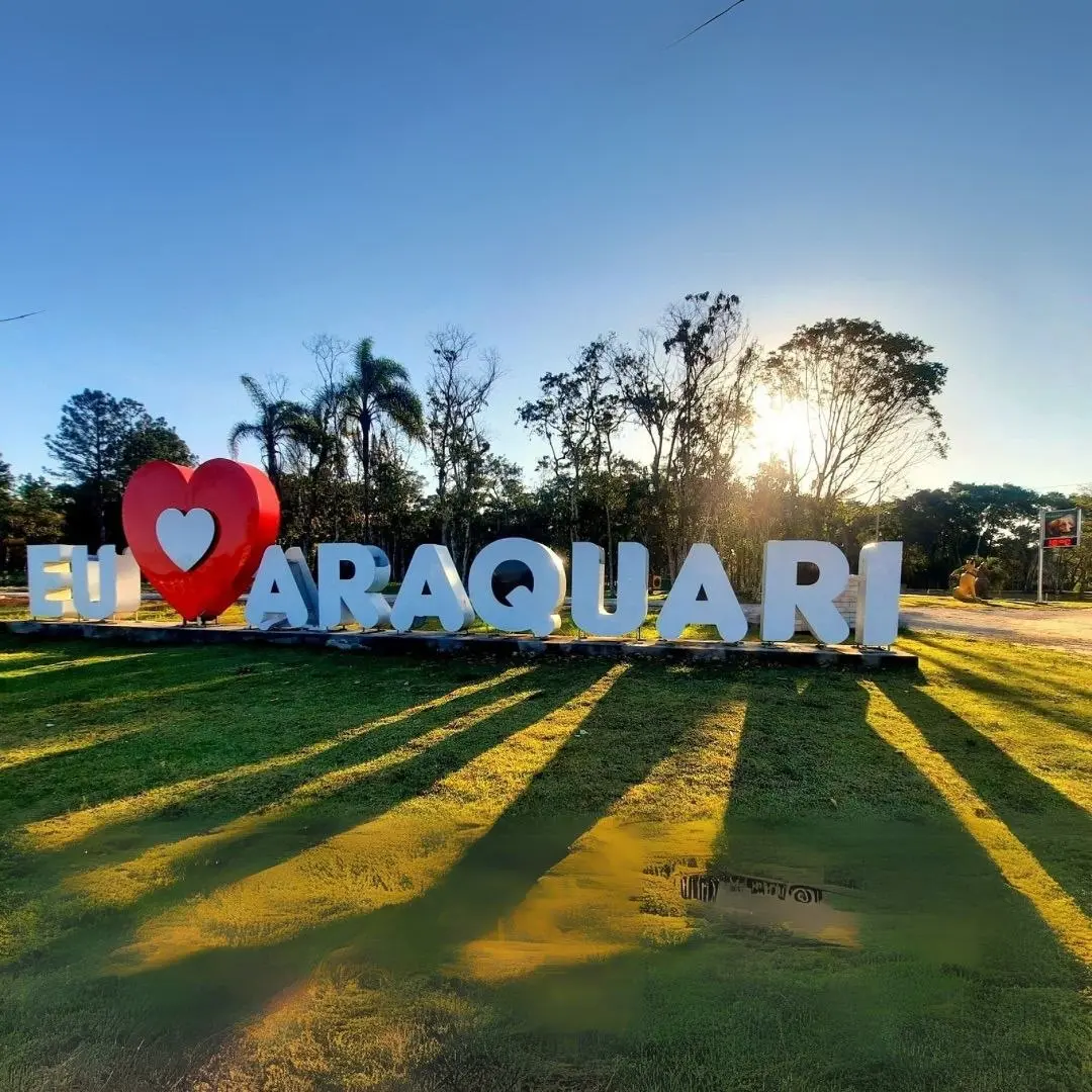 Letreiro Eu amo Araquari na cidade de Araquari em Santa Catarina